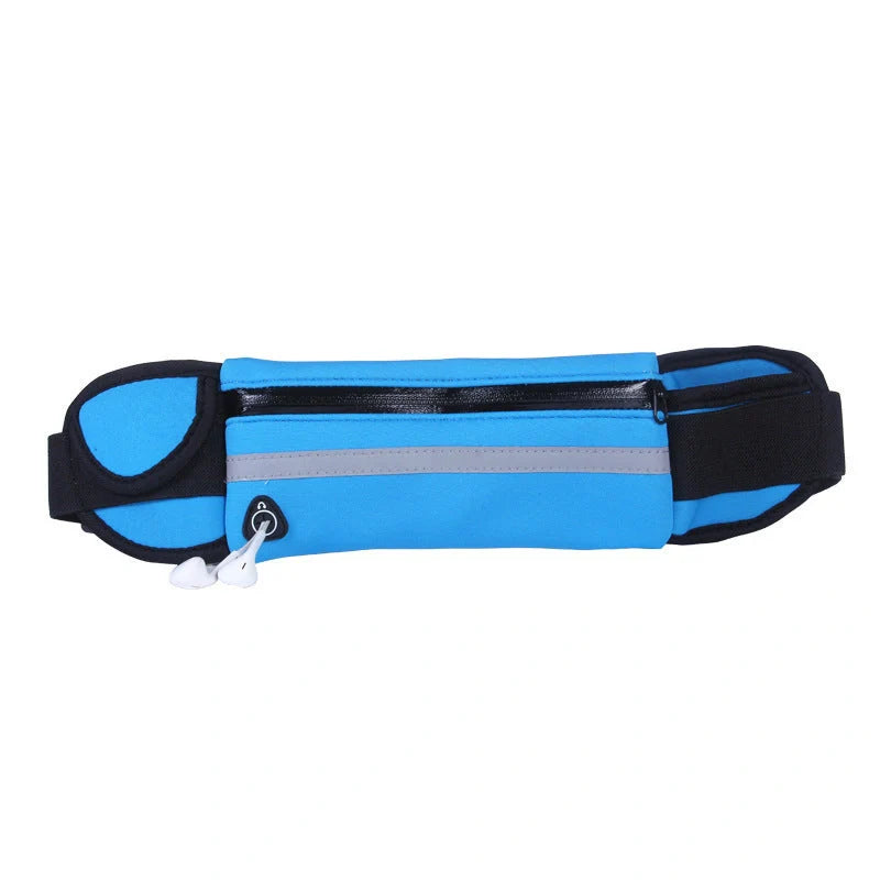 Slim nylon fitness waist bag with zippered pocket in various colors for running and gym