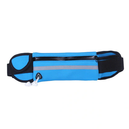 Slim nylon fitness waist bag with zippered pocket in various colors for running and gym