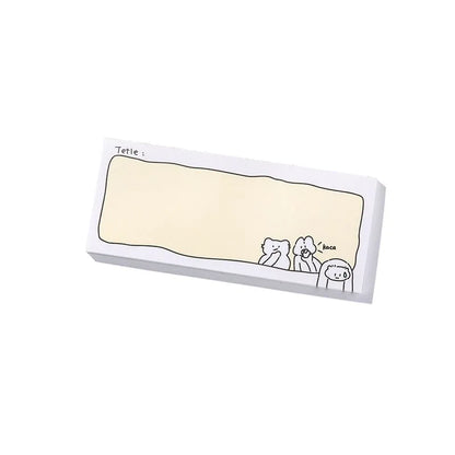 Cartoon character sticky notes in six themes with three size options on writable paper