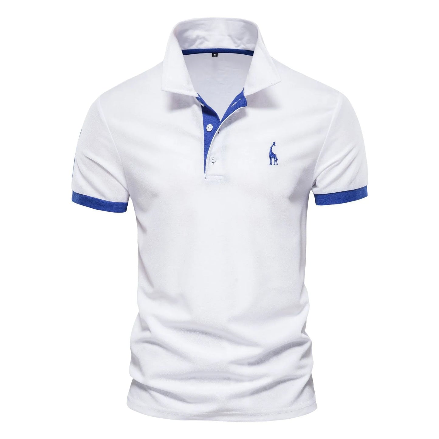 Men's slim-fit short sleeve T-shirt with embroidered deer design on front, available in multiple colours
