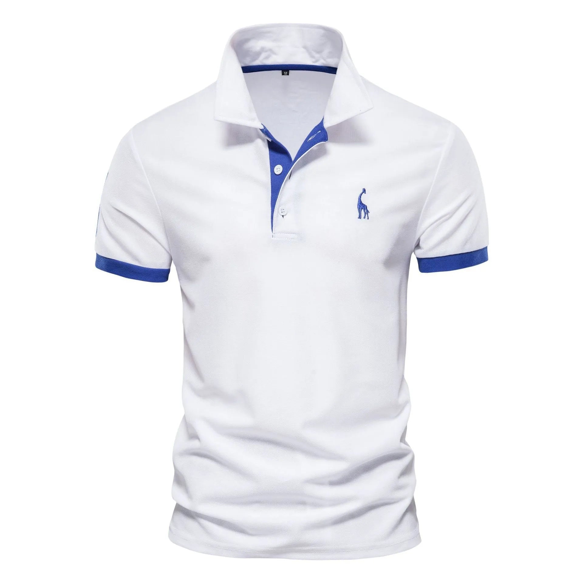 Men's slim-fit short sleeve T-shirt with embroidered deer design on front, available in multiple colours