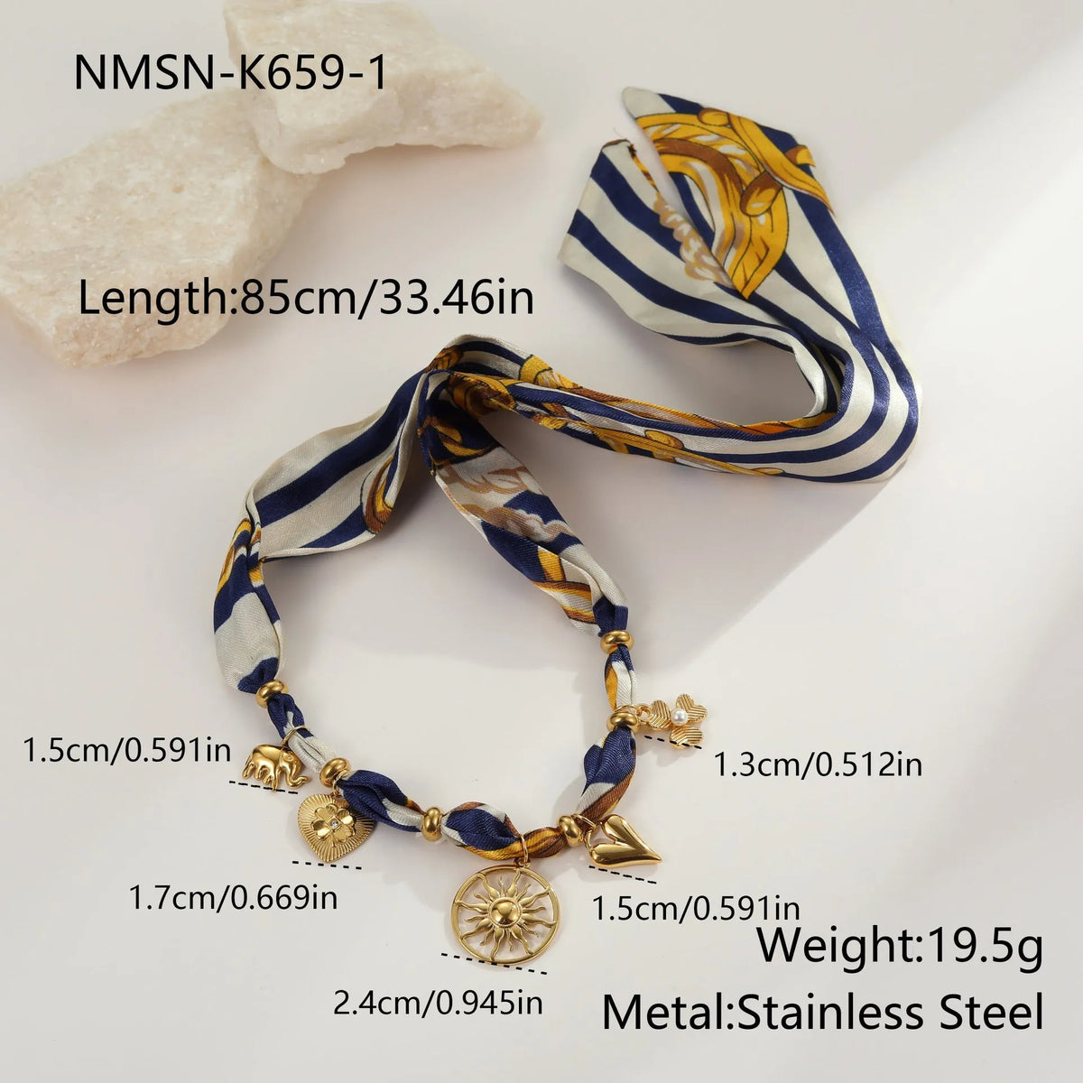 Stainless steel necklace and bracelet set with 18K electroplated finish and regular chain style