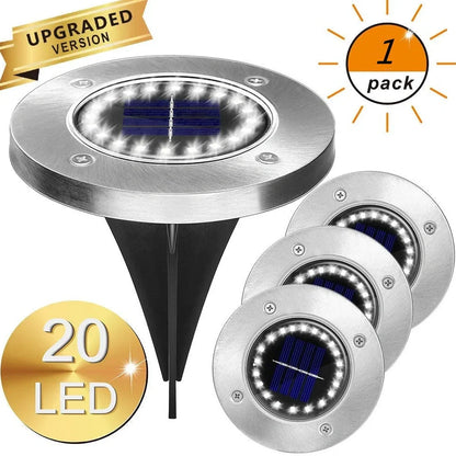 8LED waterproof solar garden light with weatherproof housing and solar panel