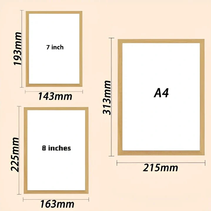 Personalised LED photo frame displaying custom black-and-white sketch with tri-colour lighting options
