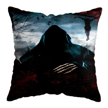 45x45cm linen pillow cover with skull pattern for Halloween decorations
