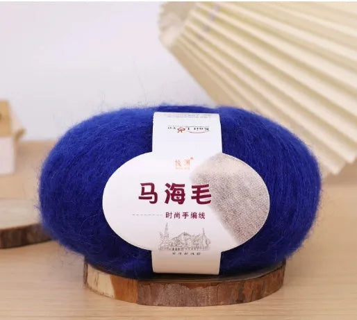 Mohair scarf DIY kit with wool ball and hand-weaving instructions for 180cm spring accessory