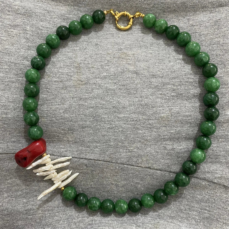 Hhomeenjoy Natural Stone Baroque Pearl Necklace