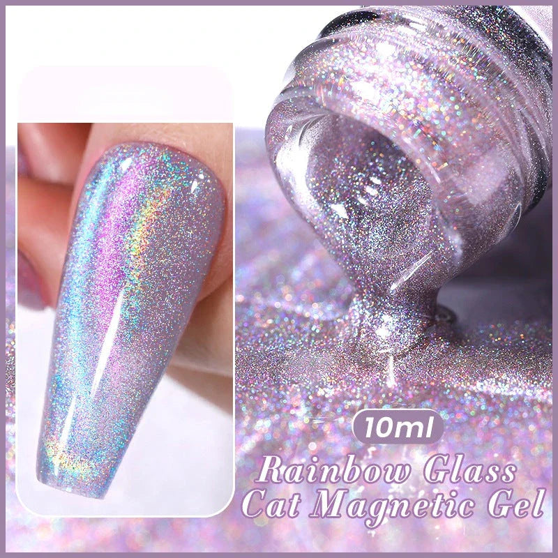 Reflective Moonlight Cat Magnetic Gel Nail Polish with mesmerizing cat-eye effect and long-lasting wear