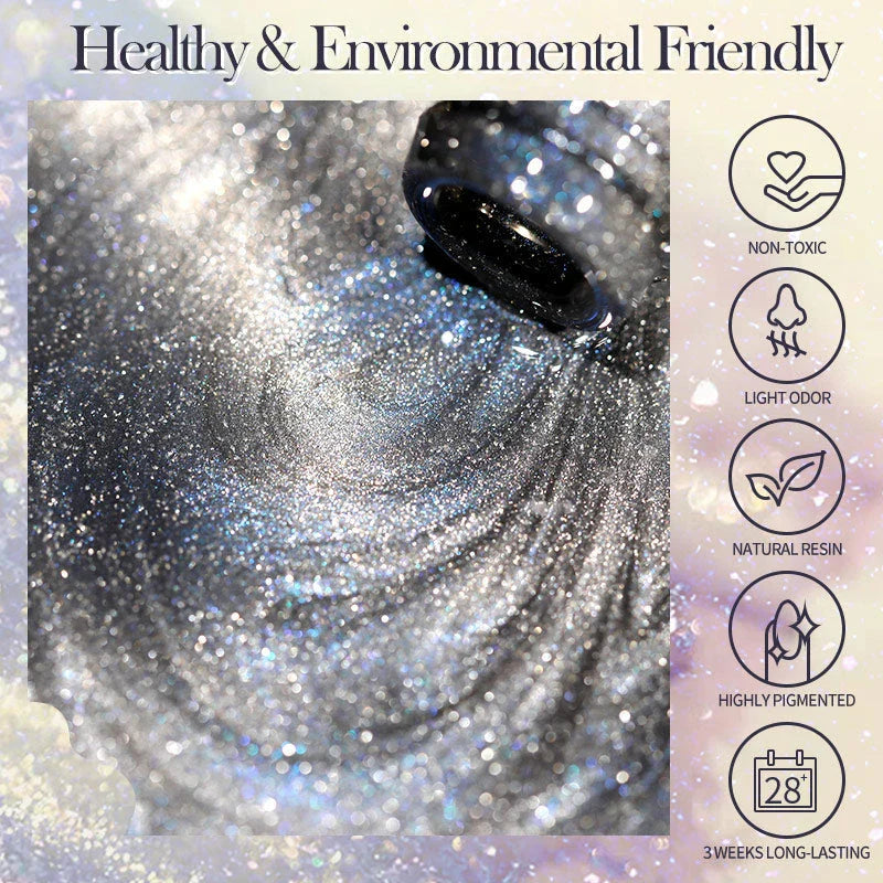 Reflective Moonlight Cat Magnetic Gel Nail Polish with mesmerizing cat-eye effect and long-lasting wear