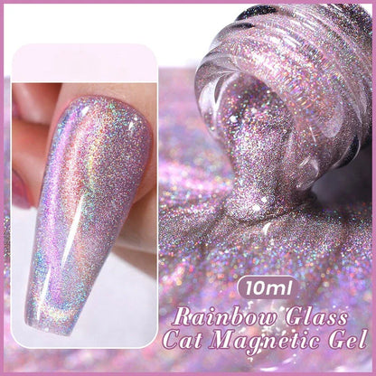 Reflective Moonlight Cat Magnetic Gel Nail Polish with mesmerizing cat-eye effect and long-lasting wear