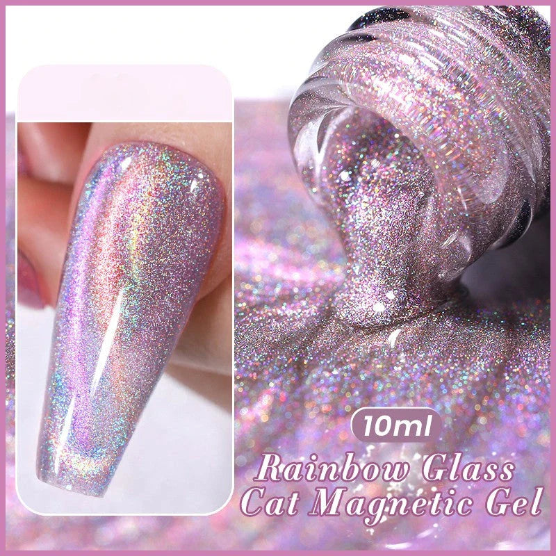 Reflective Moonlight Cat Magnetic Gel Nail Polish with mesmerizing cat-eye effect and long-lasting wear