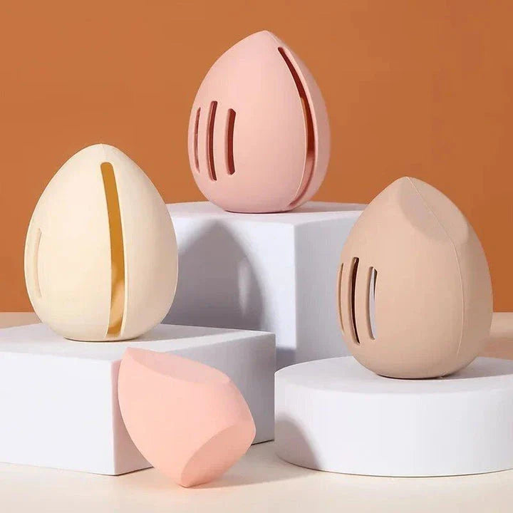 Hhomeenjoy Compact Silicone Makeup Sponge Holder - Dustproof and Breathable Beauty Blender Case