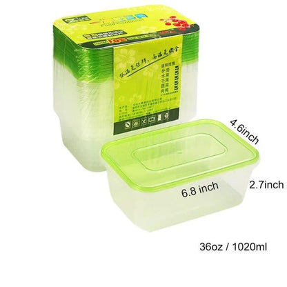 Disposable plastic containers with lids, perfect for meal prep, leftovers storage, and parties