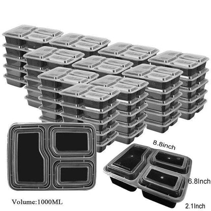 Disposable plastic containers with lids, perfect for meal prep, leftovers storage, and parties