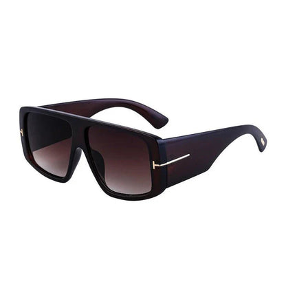 Oversized square sunglasses in matte gray color with gradient lenses, offering a bold and trendy look with UV protection.