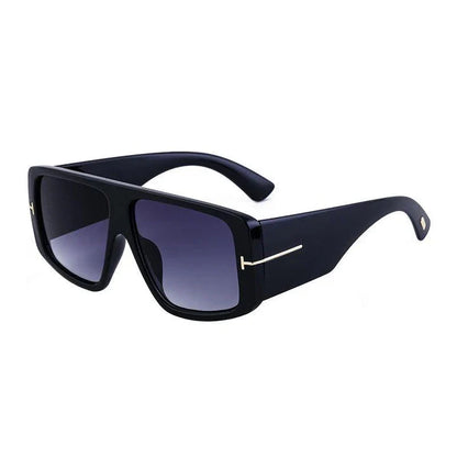 Oversized square sunglasses in matte gray color with gradient lenses, offering a bold and trendy look with UV protection.