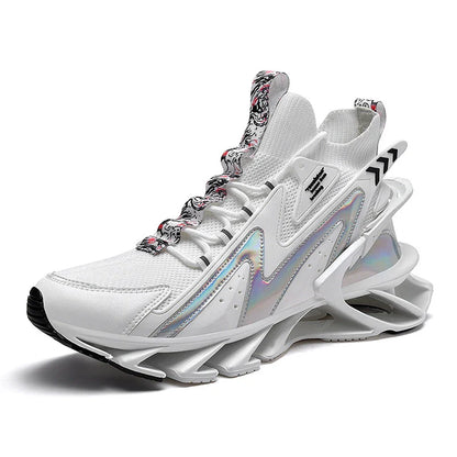 Casual sports shoes with breathable mesh upper, thick shock-absorbing soles, and stylish design