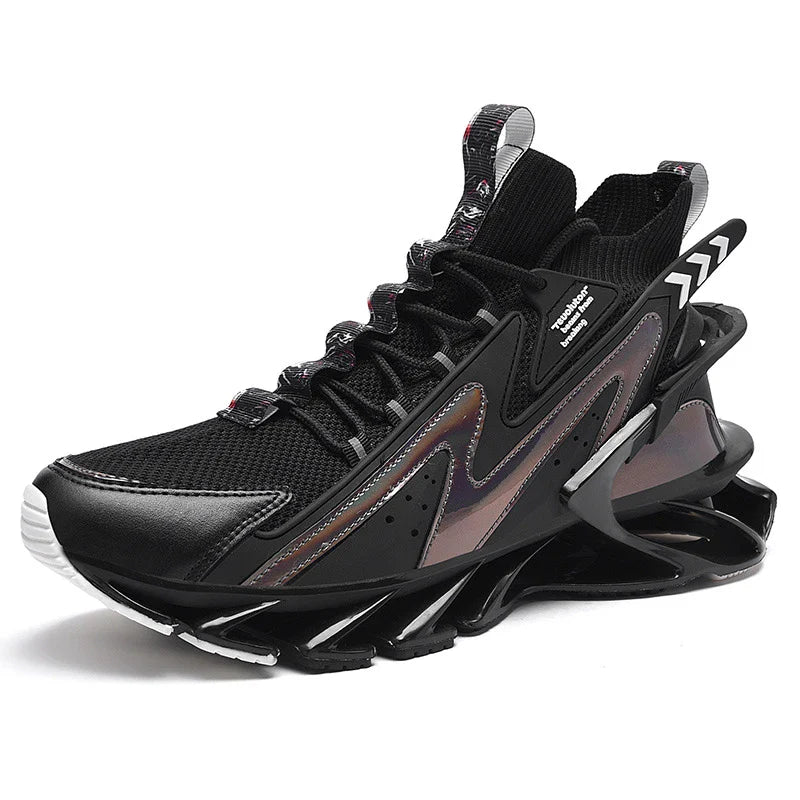 Casual sports shoes with breathable mesh upper, thick shock-absorbing soles, and stylish design