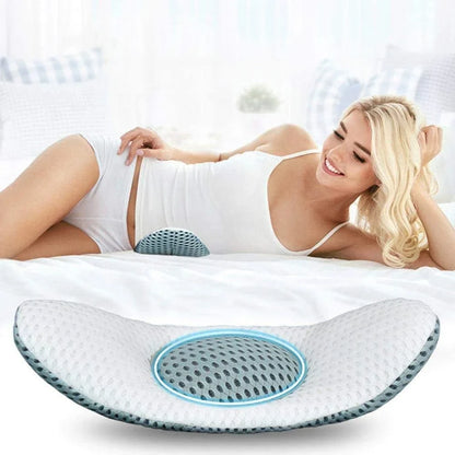 Buckwheat Lumbar Sleep Pillow with Ergonomic Design for Back Support and Pain Relief