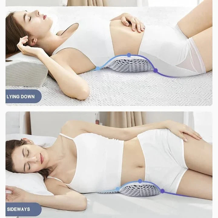 Buckwheat Lumbar Sleep Pillow with Ergonomic Design for Back Support and Pain Relief