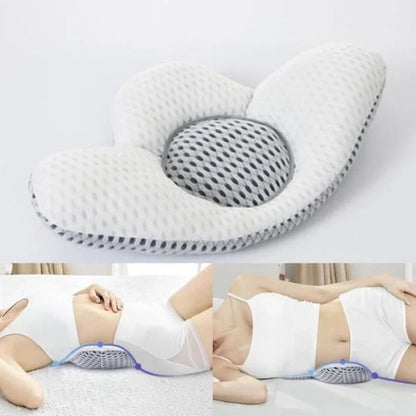 Buckwheat Lumbar Sleep Pillow with Ergonomic Design for Back Support and Pain Relief