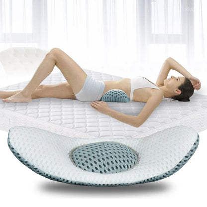 Buckwheat Lumbar Sleep Pillow with Ergonomic Design for Back Support and Pain Relief