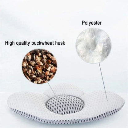 Buckwheat Lumbar Sleep Pillow with Ergonomic Design for Back Support and Pain Relief