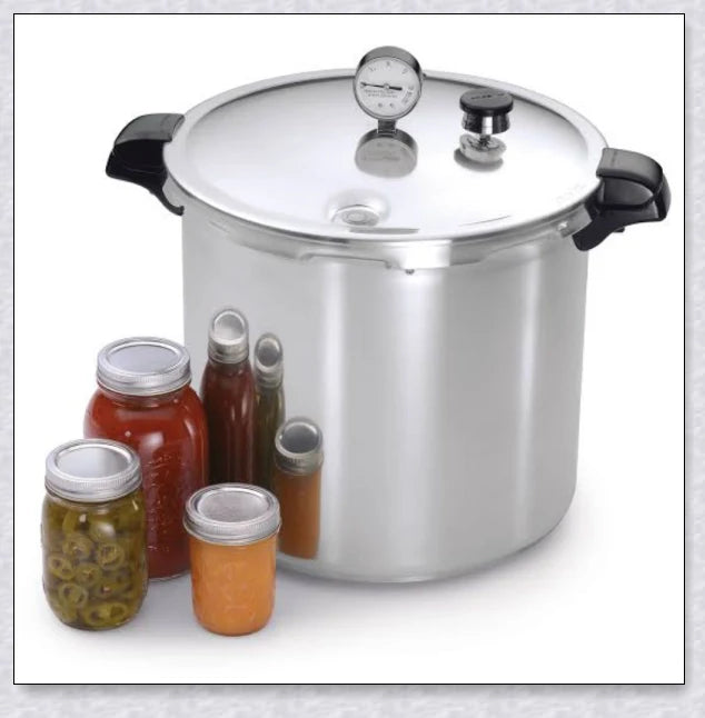 Premium Aluminum 23 Quart Pressure Canner And Cooker with deluxe pressure gauge for safe, convenient home canning