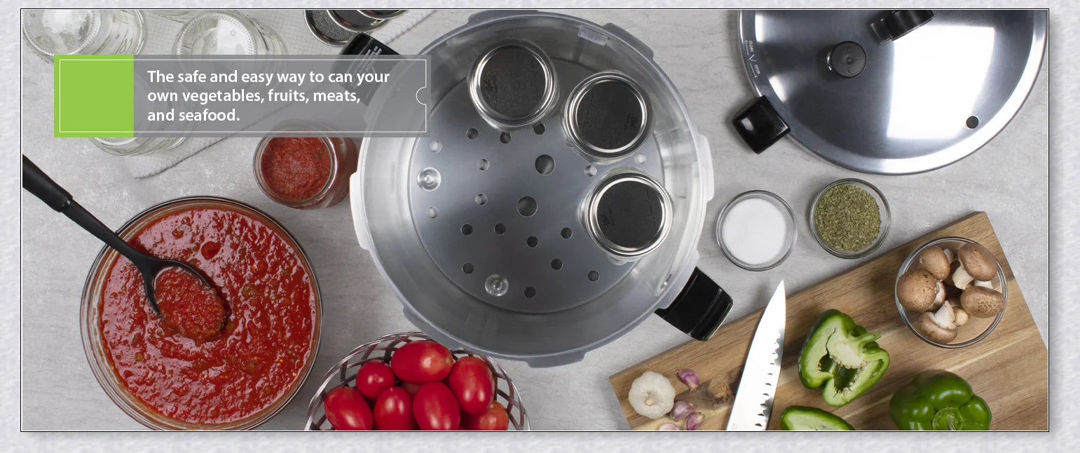 Premium Aluminum 23 Quart Pressure Canner And Cooker with deluxe pressure gauge for safe, convenient home canning