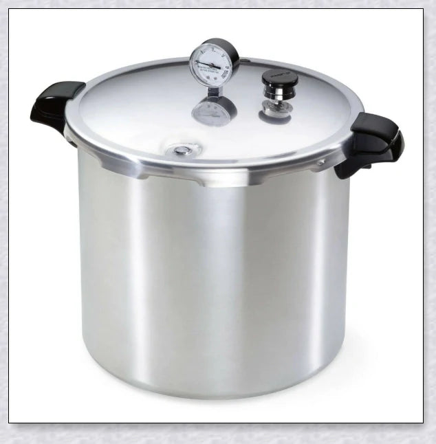 Premium Aluminum 23 Quart Pressure Canner And Cooker with deluxe pressure gauge for safe, convenient home canning