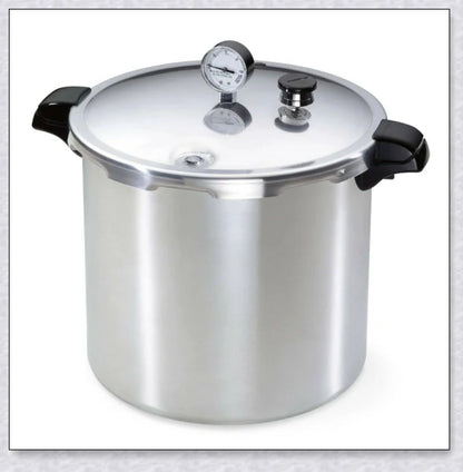 Premium Aluminum 23 Quart Pressure Canner And Cooker with deluxe pressure gauge for safe, convenient home canning