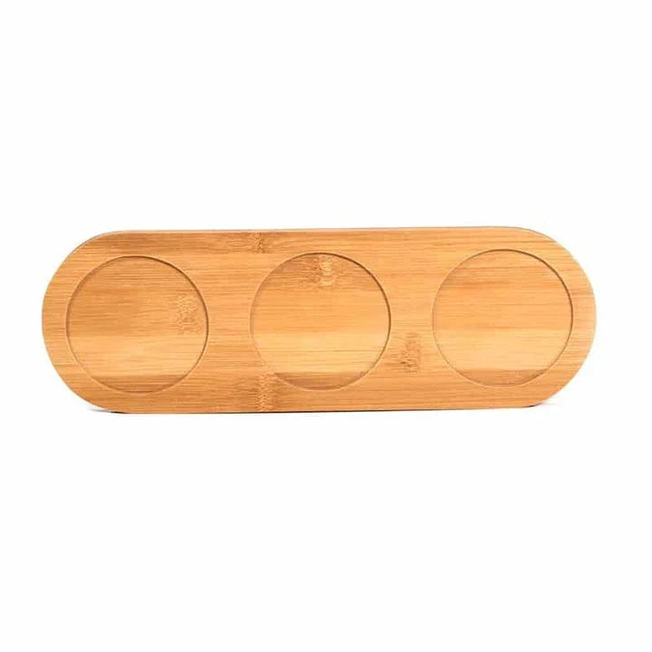 Bamboo wood tray for organizing and displaying kitchen tools and utensils
