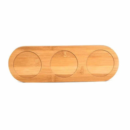 Bamboo wood tray for organizing and displaying kitchen tools and utensils