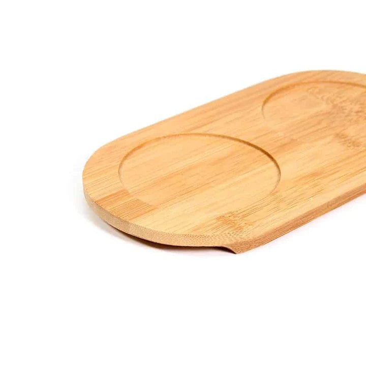 Bamboo wood tray for organizing and displaying kitchen tools and utensils