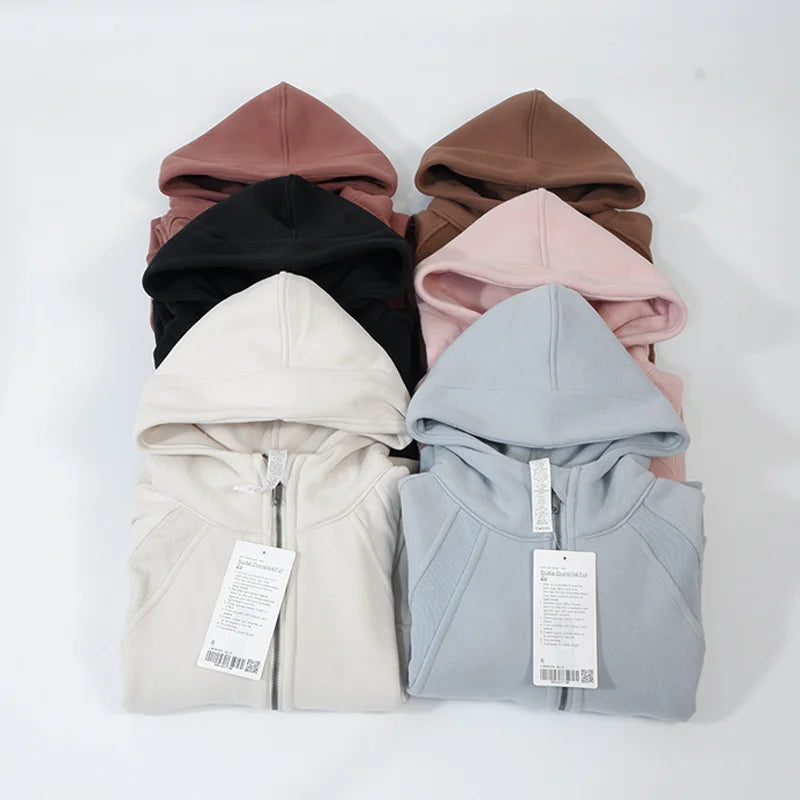 Women's sports fitness half zip hoodie fleece in various colors