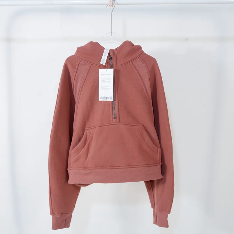 Women's sports fitness half zip hoodie fleece in various colors