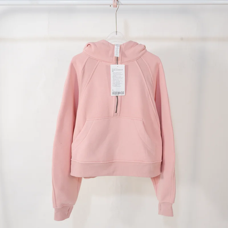 Women's sports fitness half zip hoodie fleece in various colors