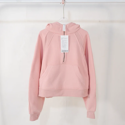 Women's sports fitness half zip hoodie fleece in various colors