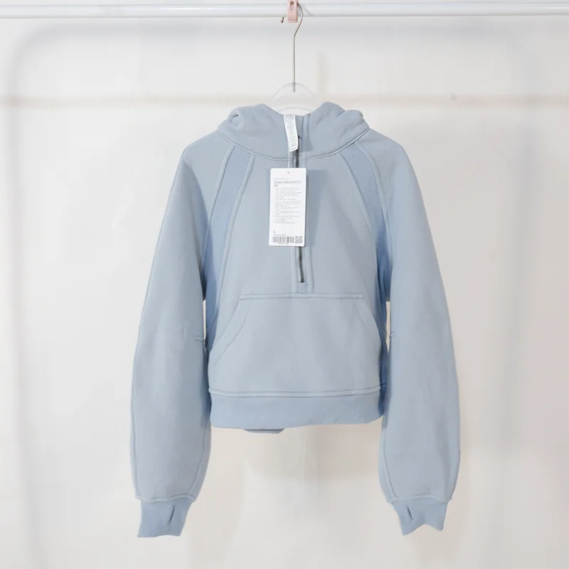 Women's sports fitness half zip hoodie fleece in various colors