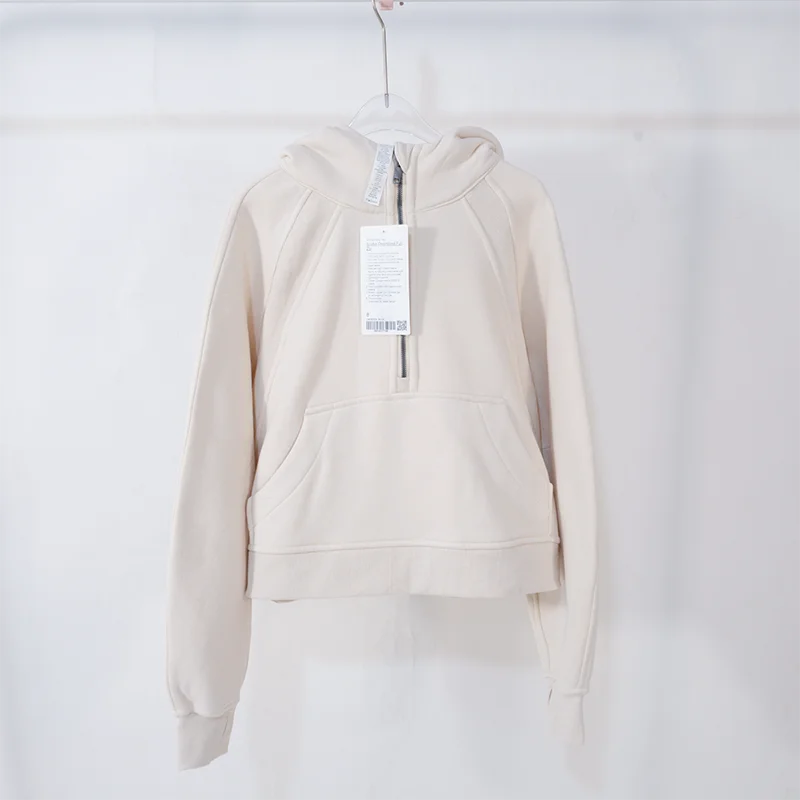 Women's sports fitness half zip hoodie fleece in various colors