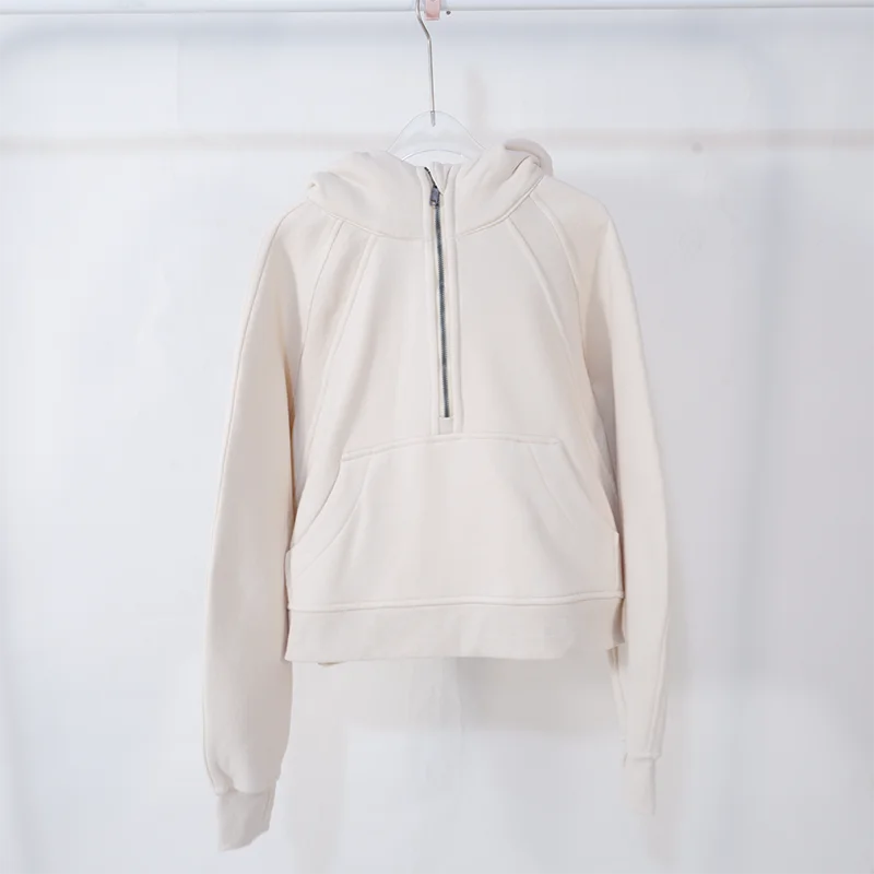 Women's sports fitness half zip hoodie fleece in various colors