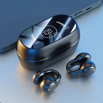 Bone Conduction Wireless Earphones with open-ear design, waterproof construction, and advanced Bluetooth connectivity
