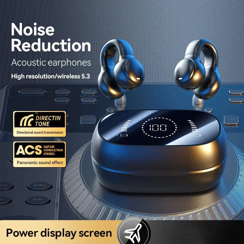 Bone Conduction Wireless Earphones with open-ear design, waterproof construction, and advanced Bluetooth connectivity