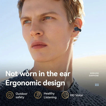 Bone Conduction Wireless Earphones with open-ear design, waterproof construction, and advanced Bluetooth connectivity