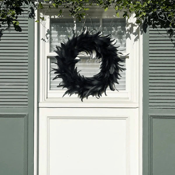 Hhomeenjoy Spooktacular Halloween Feather Wreath