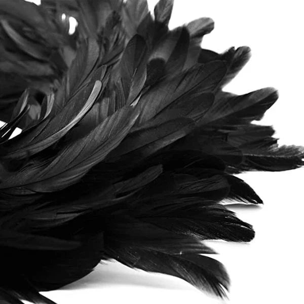 Black Halloween Feather Wreath with Hints of Green and Purple, Ideal for Spooky Decor