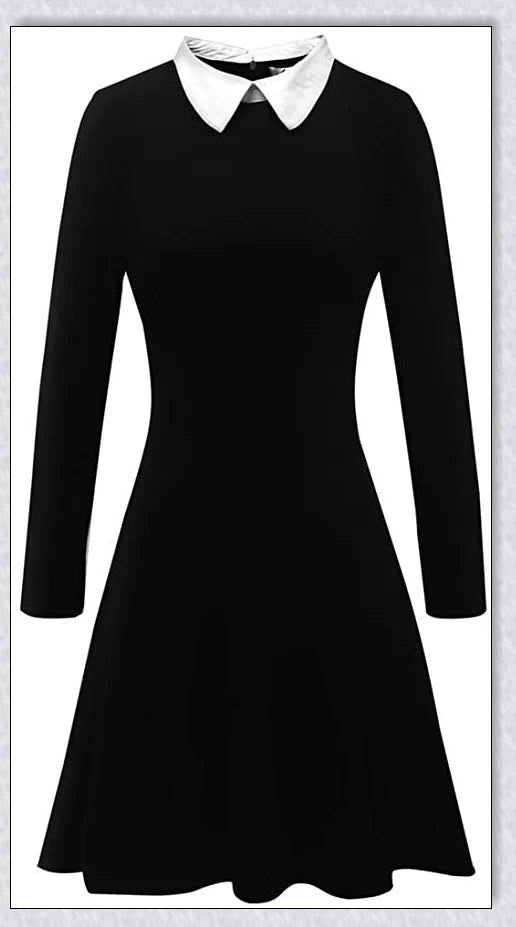 A vintage-inspired peter pan collar dress in various colors, perfect for channeling Ms. Frizzle from The Magic School Bus.