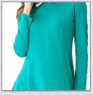A vintage-inspired peter pan collar dress in various colors, perfect for channeling Ms. Frizzle from The Magic School Bus.