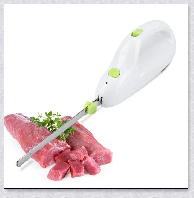 Stainless Steel Electric Knife with sharp blade for cutting meat, bread, and bones effortlessly