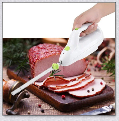 Stainless Steel Electric Knife with sharp blade for cutting meat, bread, and bones effortlessly